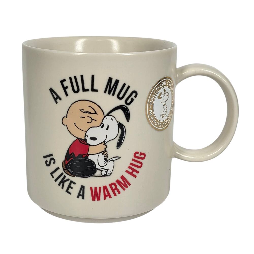 HALLMARK PEANUTS CHARLIE BROWN & SNOOPY 15oz MUG “A FULL MUG IS LIKE A WARM HUG”